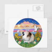 Carte Postale Ange d'automne - Cochon de Guinée 1 (Devant / Derrière)