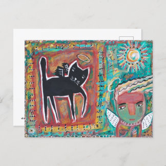 Carte Postale Ange de chat