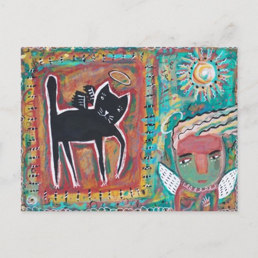 Carte Postale Ange de chat (Devant)