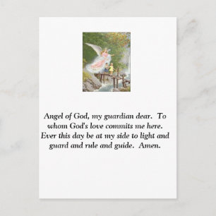 Carte Postale Ange de Dieu mon gardien, cher !