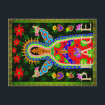 Carte Postale Ange de la Paix du Sud-Ouest<br><div class="desc">Notre-Dame de Guadalupe, aussi connue sous le nom de Nuestra Señora de Guadalupe au Mexique, est décrite ici comme un ange dans un style d'art populaire mexicain. L'oeuvre colorée a PEACE en texte sur le fond du design est parfait pour les vacances ou à tout moment. Fait un cadeau réfléchi...</div>
