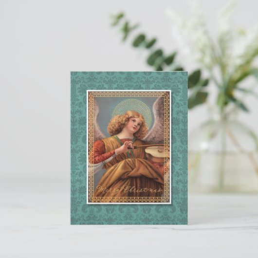 Carte Postale Ange de Noël avec un violon (Debout devant)