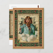 Carte Postale Ange de Noël avec Violon (Devant / Derrière)