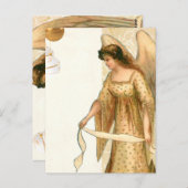 Carte Postale Ange de Noël et ornements (Devant / Derrière)