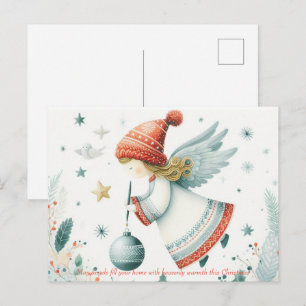 Carte Postale ange de Noël spirituel d'élégance scandinave