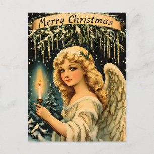 Carte Postale Ange de Noël Vintage