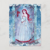 Carte Postale Ange d'hiver avec imprimé cardinal imaginaire (Devant)