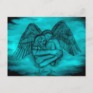Carte Postale Ange Eros amoureux , je t'aime