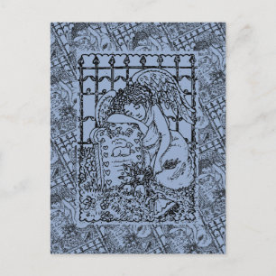 CARTE POSTALE ANGE GARDE TRISTE, SYMPATHIE DE DEUIL CEMETIERE