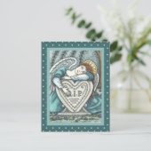 CARTE POSTALE ANGE GARDIEN AFFECTUEUX, ART FUNÉRAIRE DE CEMETÈRE (Debout devant)