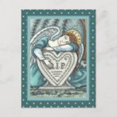 CARTE POSTALE ANGE GARDIEN AFFECTUEUX, ART FUNÉRAIRE DE CEMETÈRE (Devant)