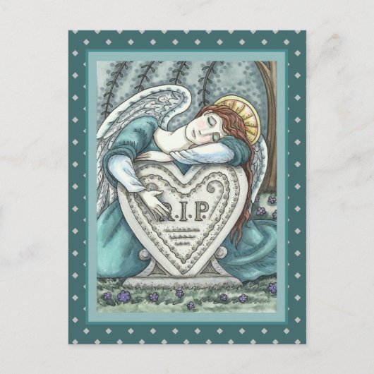 CARTE POSTALE ANGE GARDIEN AIME, ART DE DEUIL DE CEMETÈRE RIP (Devant)