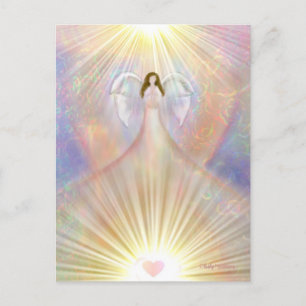 Carte Postale Ange Gardien de prière Aile Aquarelle Spirituelle