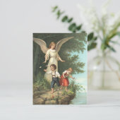 Carte Postale Ange gardien et deux enfants (Debout devant)