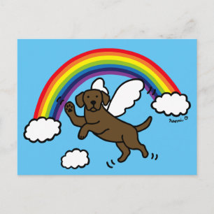 Carte Postale Ange gardien Labrador chocolat (Pont de l'Arc-en-c