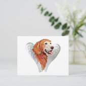 Carte Postale Ange Golden Retriever (Debout devant)