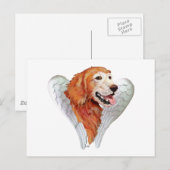 Carte Postale Ange Golden Retriever (Devant / Derrière)