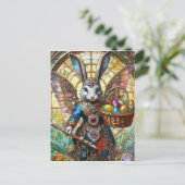 Carte Postale ange guerrier lapin de Pâques steampunk (Debout devant)