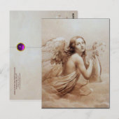 CARTE POSTALE ANGE JOUER LYRA SUR LES NUAGES (Devant / Derrière)