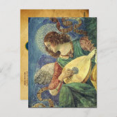 Carte Postale ANGE JOUEUR DE LUTH, Parchemin (Devant / Derrière)