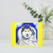 Carte Postale Ange Malamute d'Alaska (Debout devant)