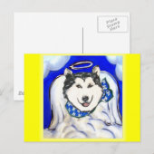 Carte Postale Ange Malamute d'Alaska (Devant / Derrière)