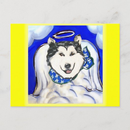 Carte Postale Ange Malamute d'Alaska (Devant)