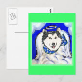 Carte Postale Ange Malamute d'Alaska (Devant / Derrière)