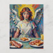 Carte Postale Ange mangeant son petit-déjeuner (Devant)
