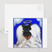 Carte Postale Ange Terrier Écossais Noir (Devant / Derrière)