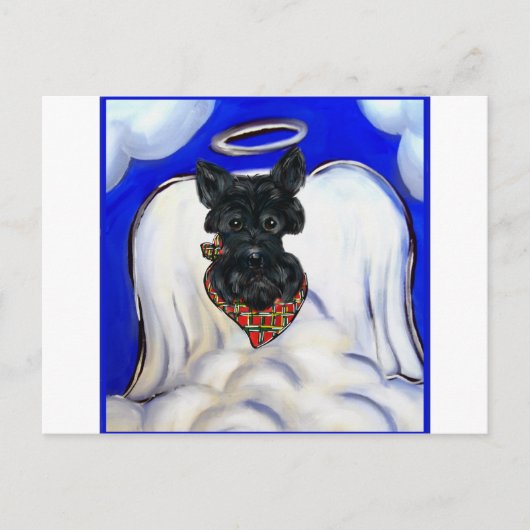 Carte Postale Ange Terrier Écossais Noir (Devant)