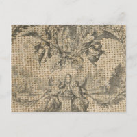 ange victorien religieux toile de jute vintage