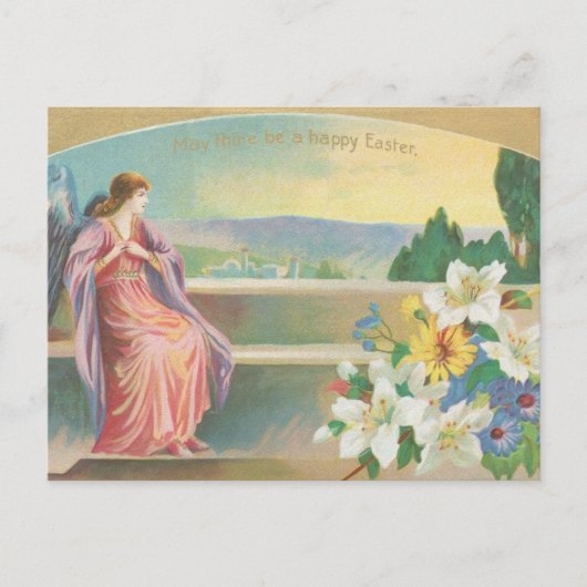 Carte Postale Ange vintage de Pâques (Devant)