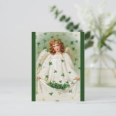 Carte Postale Ange Vintage Modifiable Avec Trèfles (Debout devant)