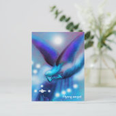 Carte Postale ange volant la nuit art (Debout devant)