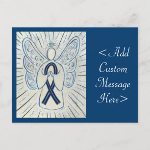 Carte postale Angel Art Blue and Black Awareness