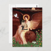 Carte Postale Angel assis - Point de phoque Chat siamois (Devant / Derrière)