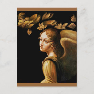 Carte Postale Angel avec Feuilles d'or