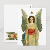 Carte Postale Angel Avec Gold Star (Devant / Derrière)