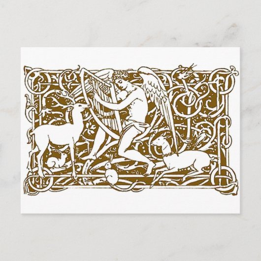 Carte Postale Angel avec Harpe (Devant)