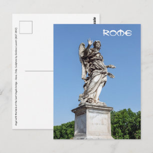 Carte Postale Angel avec les ongles au pont Sant'Angelo - Rome