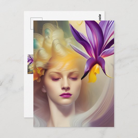 Carte Postale Angel avec orchidée (Devant / Derrière)