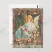 Carte Postale Angel avec Roses (Devant / Derrière)