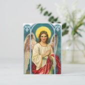 Carte Postale Angel Avec Triptyque De Ruban Rose (Debout devant)