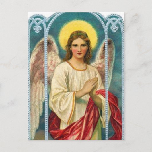 Carte Postale Angel Avec Triptyque De Ruban Rose (Devant)