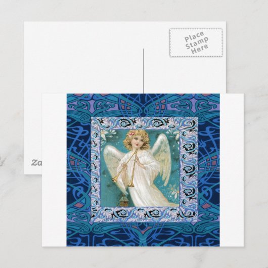 Carte Postale Angel avec trompette (Devant / Derrière)
