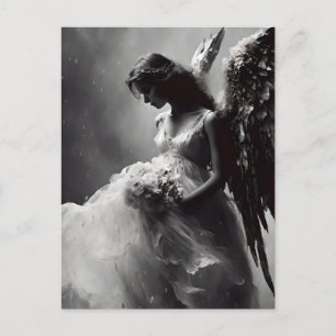Carte Postale Angel Bride noir et blanc