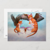 Carte Postale Angel Chat et jeu de souris (Devant / Derrière)