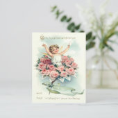 Carte Postale Angel Cherub Bouquet de Roses (Debout devant)