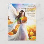 Carte Postale Angel Citrouille Thanksgiving Automne Beau art (Devant)
